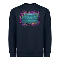 Navy Aztec Wood Leopard Frame Heavyweight Sweatshirt - Bettercallsaul