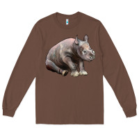 Chestnut Baby Rhino Illustrations Long Sleeve Tee - LillyAllenDesigns