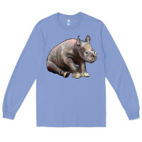 Colony Blue Baby Rhino Illustrations Long Sleeve Tee - LillyAllenDesigns