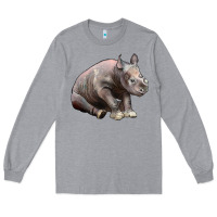 Heather Grey Baby Rhino Illustrations Long Sleeve Tee - LillyAllenDesigns