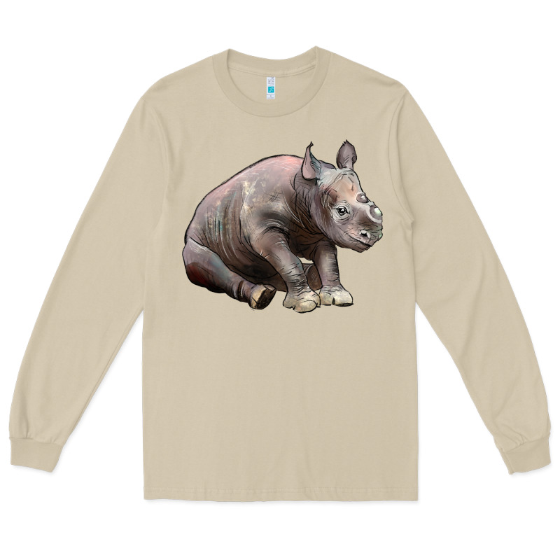 Baby Rhino Illustrations Long Sleeve Tee by LillyAllenDesigns | Teevron