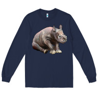 Navy Baby Rhino Illustrations Long Sleeve Tee - LillyAllenDesigns