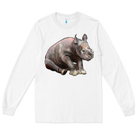 White Baby Rhino Illustrations Long Sleeve Tee - LillyAllenDesigns