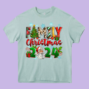Family Christmas 2024 Heavy Core Tee Designed By Zillion Design Studio