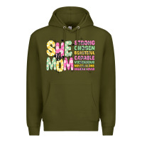 Army Green she is mom Premium Hoodie - JahusDesignShop