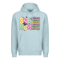 Blue Mist she is mom Premium Hoodie - JahusDesignShop