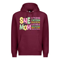 Burgundy she is mom Premium Hoodie - JahusDesignShop