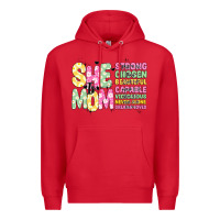 Red she is mom Premium Hoodie - JahusDesignShop