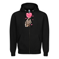 Black skeleton hand with sugar valentines day Zipper Hoodie - MaliasSmallBusiness