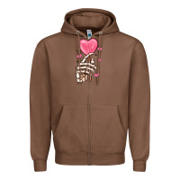 Chestnut skeleton hand with sugar valentines day Zipper Hoodie - MaliasSmallBusiness