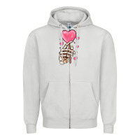 Dove Grey skeleton hand with sugar valentines day Zipper Hoodie - MaliasSmallBusiness