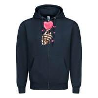 Navy skeleton hand with sugar valentines day Zipper Hoodie - MaliasSmallBusiness