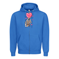True Royal skeleton hand with sugar valentines day Zipper Hoodie - MaliasSmallBusiness