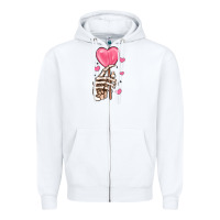 White skeleton hand with sugar valentines day Zipper Hoodie - MaliasSmallBusiness