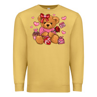 Antique Gold valentines day teddy bear Premium Sweatshirt - LillyAllenDesigns