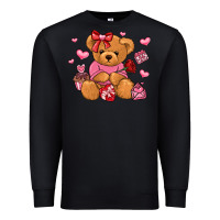 Black valentines day teddy bear Premium Sweatshirt - LillyAllenDesigns