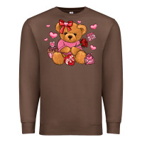 Chestnut valentines day teddy bear Premium Sweatshirt - LillyAllenDesigns