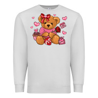 Dove Grey valentines day teddy bear Premium Sweatshirt - LillyAllenDesigns