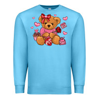 Ocean Blue valentines day teddy bear Premium Sweatshirt - LillyAllenDesigns