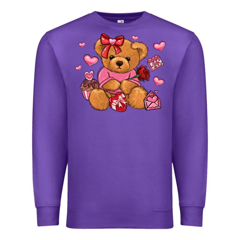 Valentines Day Teddy Bear Premium Sweatshirt by LillyAllenDesigns | Teevron