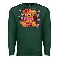 Sports Green valentines day teddy bear Premium Sweatshirt - LillyAllenDesigns