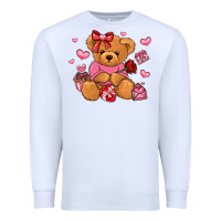 White valentines day teddy bear Premium Sweatshirt - LillyAllenDesigns