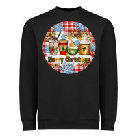 Black Merry Christmas Coffee Cups Heavyweight Sweatshirt - Artiststas