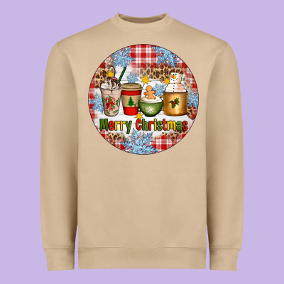 Merry Christmas Coffee Cups Heavyweight Sweatshirt Designed By Artiststas