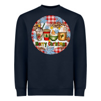 Navy Merry Christmas Coffee Cups Heavyweight Sweatshirt - Artiststas