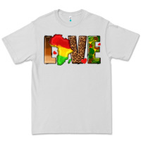 Dove Grey love melanin with african map Premium Tee - texasbilliewilder