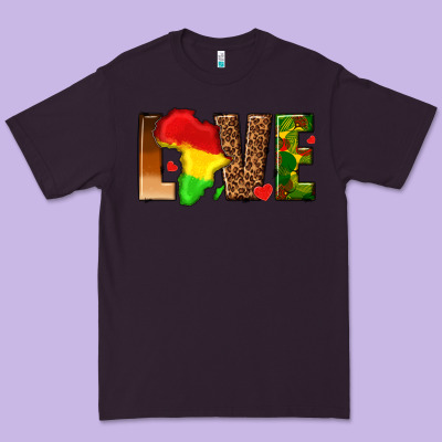 Premium Tee love melanin with african map