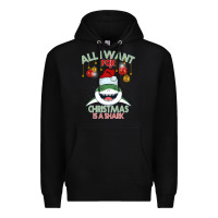 Black All I Want For Christmas Is A Shark Premium Hoodie - Bettercallsaul