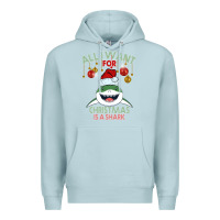 Blue Mist All I Want For Christmas Is A Shark Premium Hoodie - Bettercallsaul