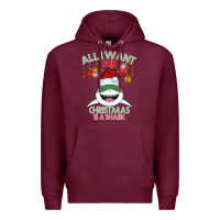 Burgundy All I Want For Christmas Is A Shark Premium Hoodie - Bettercallsaul