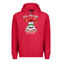 Cardinal All I Want For Christmas Is A Shark Premium Hoodie - Bettercallsaul