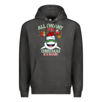 Charcoal Heather All I Want For Christmas Is A Shark Premium Hoodie - Bettercallsaul