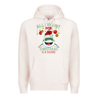 Pale Pink All I Want For Christmas Is A Shark Premium Hoodie - Bettercallsaul