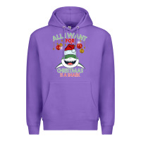 Purple All I Want For Christmas Is A Shark Premium Hoodie - Bettercallsaul