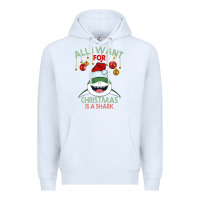 White All I Want For Christmas Is A Shark Premium Hoodie - Bettercallsaul