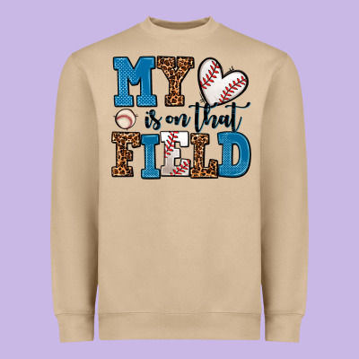 My Heart Is On That Field Baseball Heavyweight Sweatshirt Designed By Adodesignshop