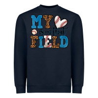 Navy my heart is on that field baseball Heavyweight Sweatshirt - AdoDesignShop