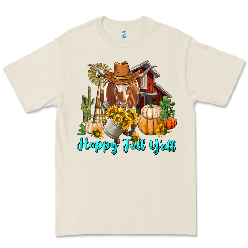 Happy Fall Y'all Longhorn Cow Premium Tee by RanaPortraitStore | Teevron
