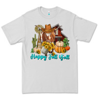 Dove Grey Happy Fall Y'all Longhorn Cow Premium Tee - RanaPortraitStore