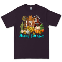 Plum Happy Fall Y'all Longhorn Cow Premium Tee - RanaPortraitStore