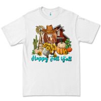 White Happy Fall Y'all Longhorn Cow Premium Tee - RanaPortraitStore