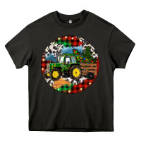 Asphalt Christmas Farm Tractor Heavy Core Tee - RanaPortraitStore