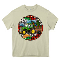 Mossy Christmas Farm Tractor Heavy Core Tee - RanaPortraitStore