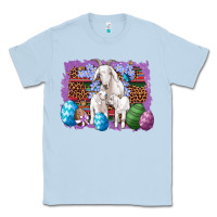 Dusty Blue goat family eggs flowers leopard serape glitter Classic Tee - Artiststas