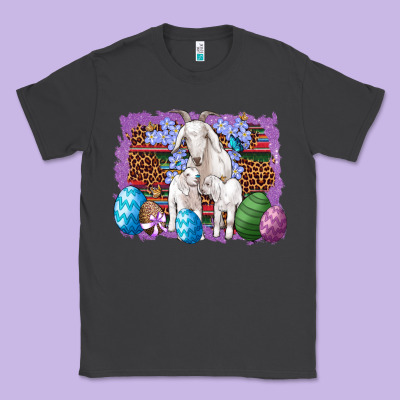 Goat Family Eggs Flowers Leopard Serape Glitter Classic Tee Designed By Artiststas