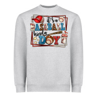 Heather Grey its a baseball kinda day Heavyweight Sweatshirt - AdoDesignShop